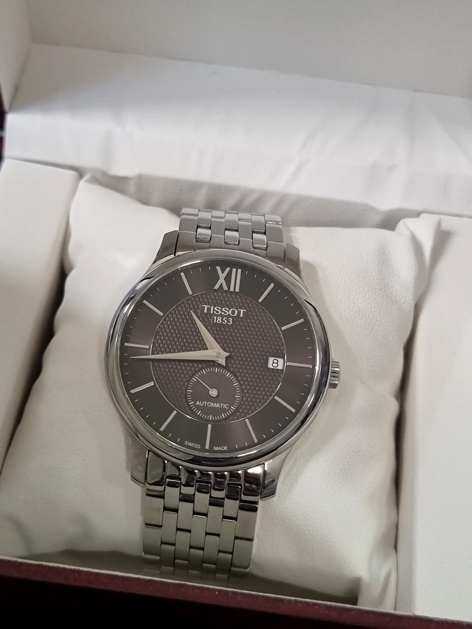 Tissot Tradition Automatic Small Second Men's Watch – Black Dial & Stainless Steel – T063.428.11.058.00