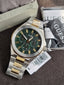 GUESS Dashboard Men's Two-Tone Multifunction Quartz Watch – Green Dial – 46mm – GW0798G3