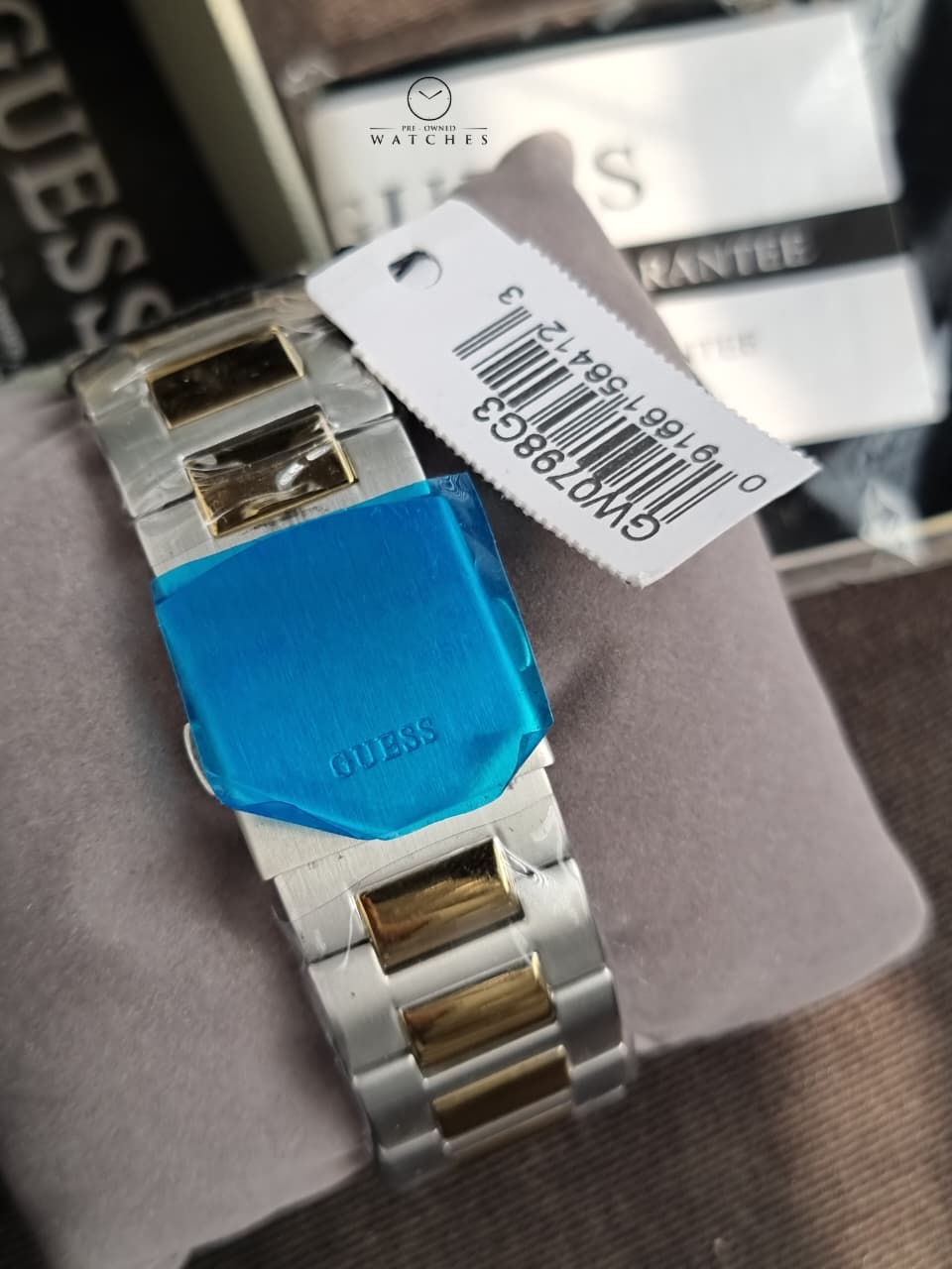 GUESS Dashboard Men's Two-Tone Multifunction Quartz Watch – Green Dial – 46mm – GW0798G3