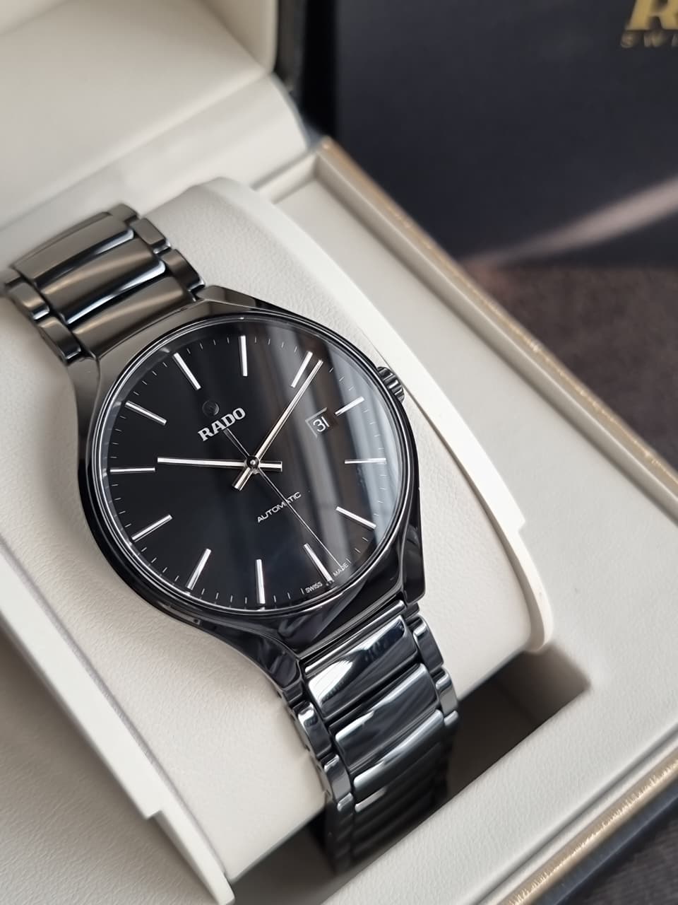 Rado True Automatic Diamonds Men's Watch – 40mm Black Ceramic & Black Dial – 763.0056.3