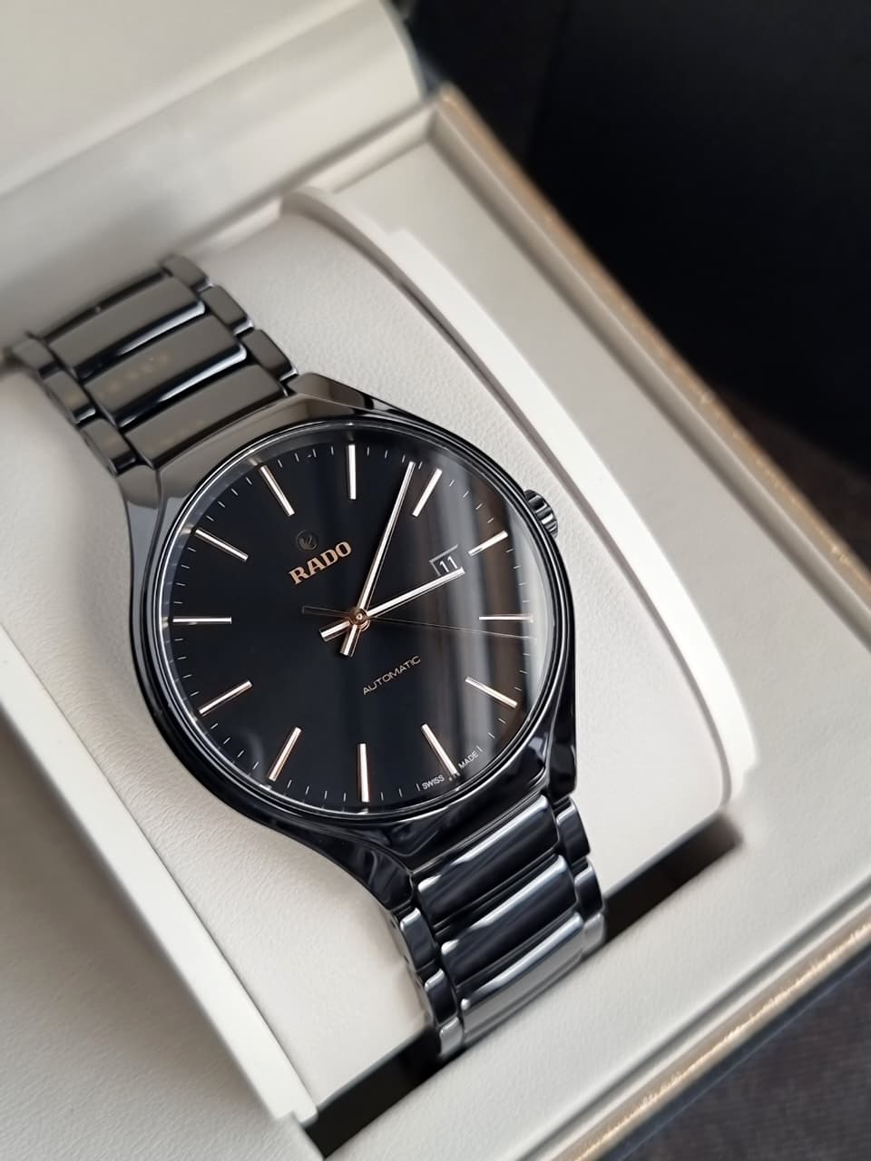 Rado True Round Men's Automatic Watch – 40mm Black High-Tech Ceramic – R27056162