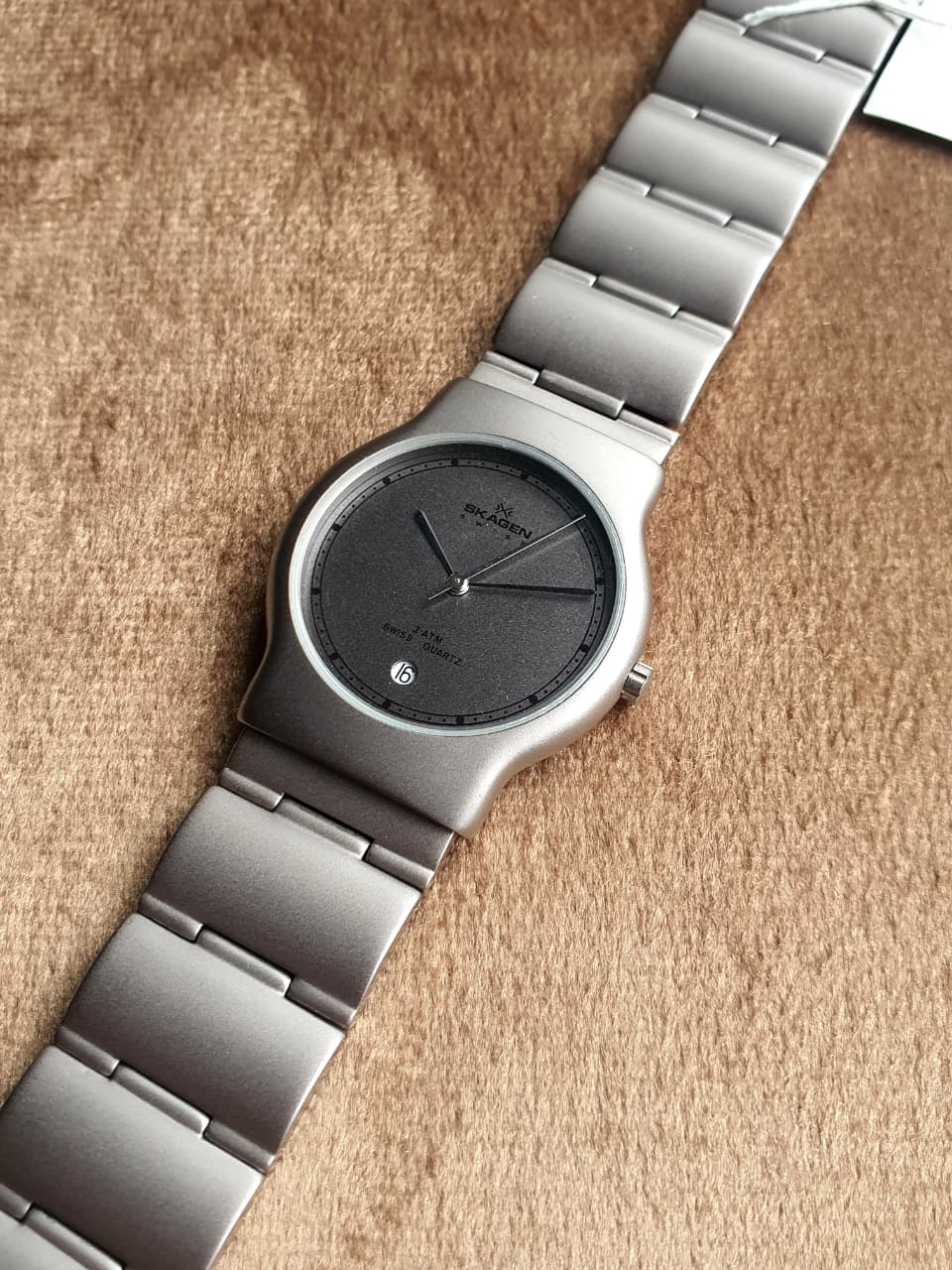 Skagen Swiss Men's Quartz Watch – 34mm Grey Dial & Grey Case