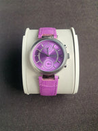 Versus Versace Cosmograph Ladies Watch 38mm Dial Purple Leather Strap  Quartz Watch