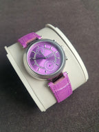 Versus Versace Cosmograph Ladies Watch 38mm Dial Purple Leather Strap  Quartz Watch
