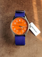 Pop-Pilot Summer Hits BKK Quartz Watch – Orange Dial & Navy Nylon Strap – P4260362630024