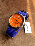 Pop-Pilot Summer Hits BKK Quartz Watch – Orange Dial & Navy Nylon Strap – P4260362630024