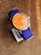 Pop-Pilot Summer Hits BKK Quartz Watch – Orange Dial & Navy Nylon Strap – P4260362630024