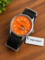 Pop-Pilot Summer Hits BKK Quartz Watch – Orange Dial &Black Nylon Strap – P4260362630024