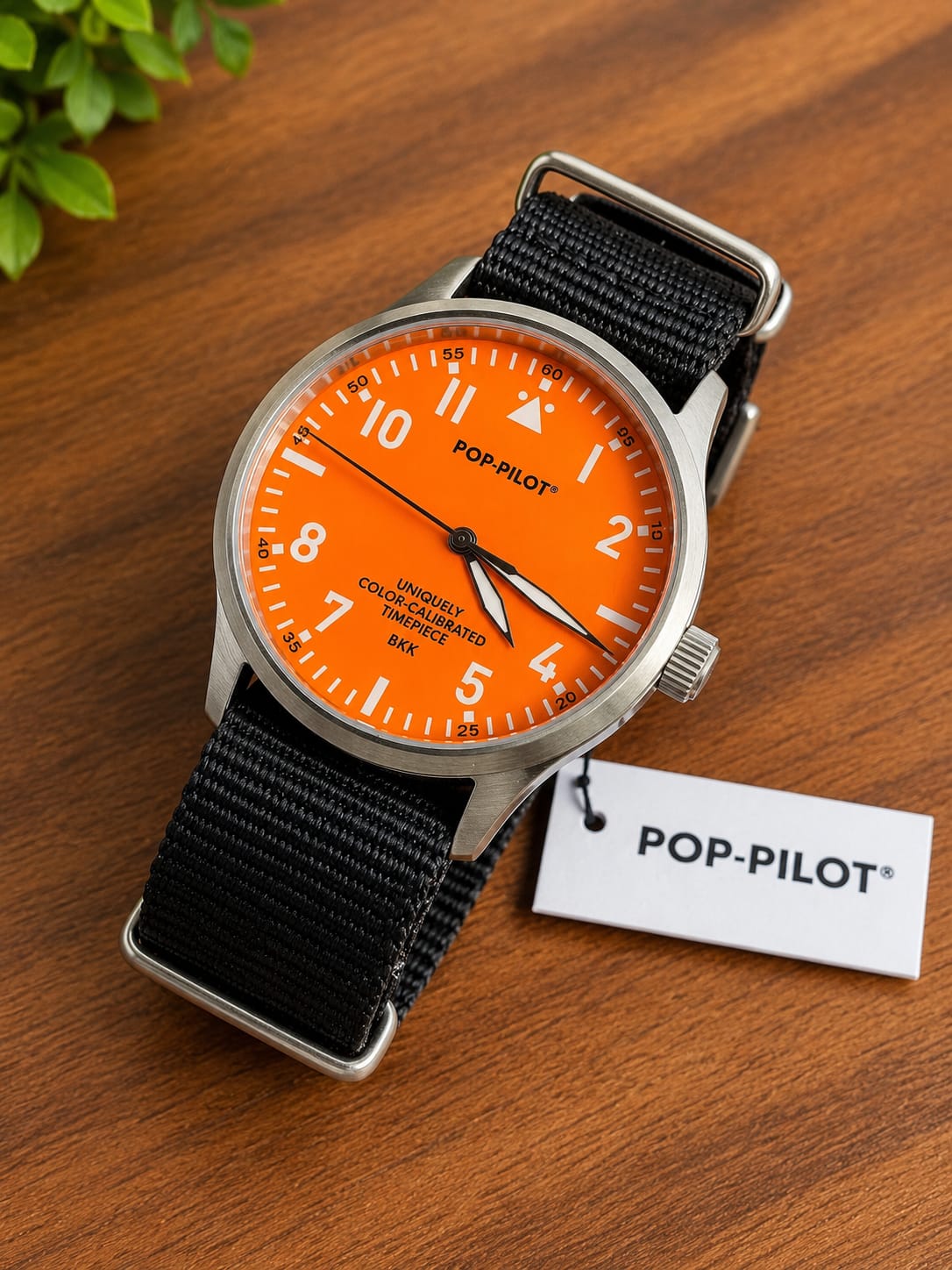 Pop-Pilot Summer Hits BKK Quartz Watch – Orange Dial &Black Nylon Strap – P4260362630024