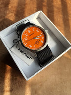 Pop-Pilot Summer Hits BKK Quartz Watch – Orange Dial &Black Nylon Strap – P4260362630024