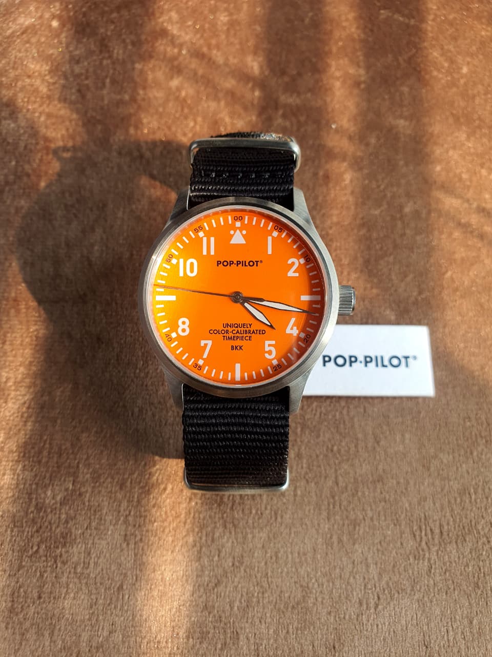 Pop-Pilot Summer Hits BKK Quartz Watch – Orange Dial &Black Nylon Strap – P4260362630024