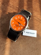 Pop-Pilot Summer Hits BKK Quartz Watch – Orange Dial &Black Nylon Strap – P4260362630024
