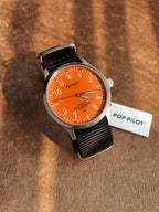 Pop-Pilot Summer Hits BKK Quartz Watch – Orange Dial &Black Nylon Strap – P4260362630024