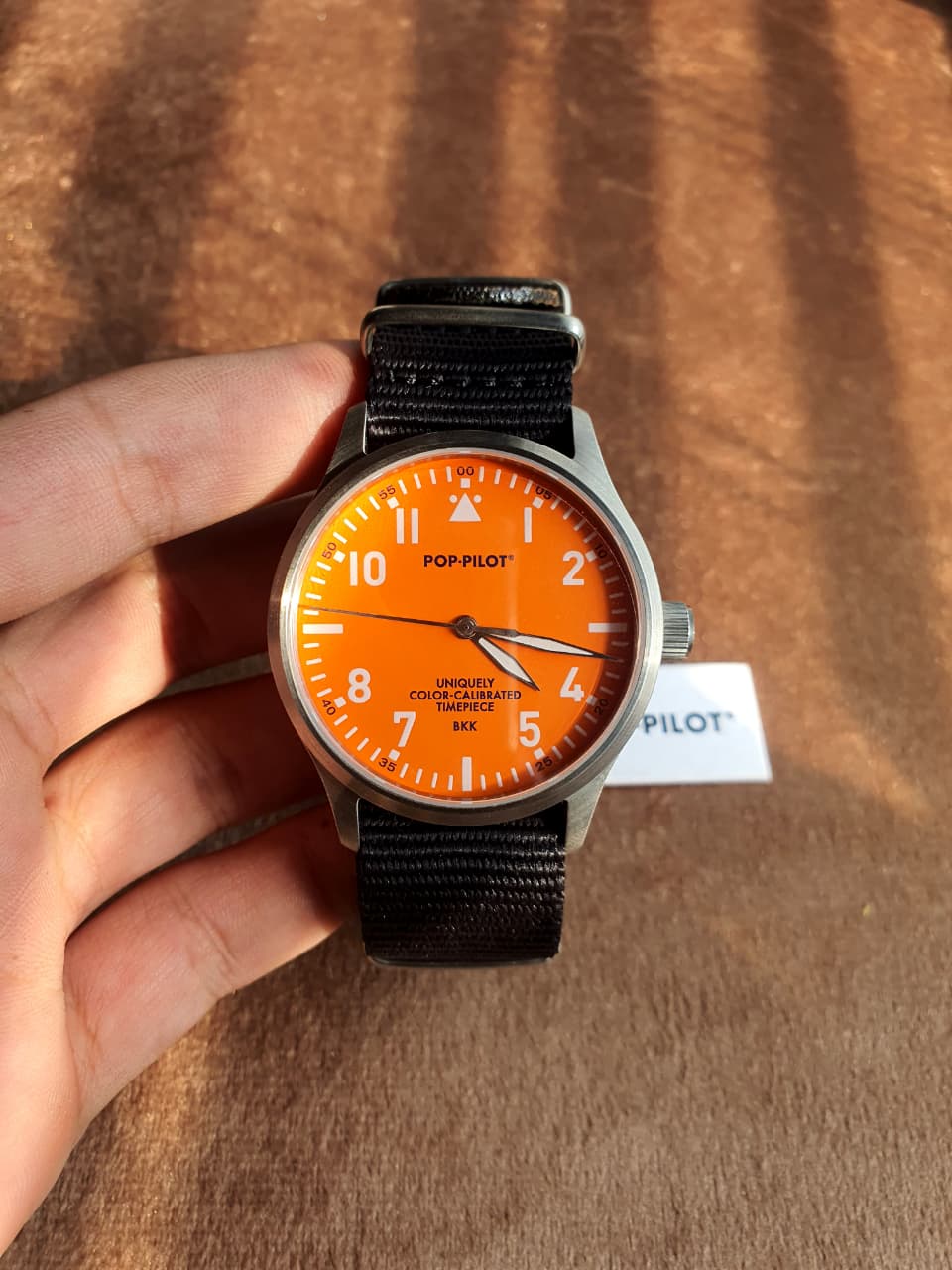 Pop-Pilot Summer Hits BKK Quartz Watch – Orange Dial &Black Nylon Strap – P4260362630024