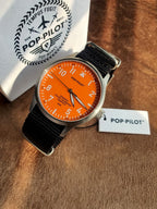 Pop-Pilot Summer Hits BKK Quartz Watch – Orange Dial &Black Nylon Strap – P4260362630024