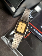 Rado Diastar Ladies Watch Silver Chain Golden Dial Quartz Watch