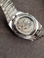 Seiko 5 Men's Automatic Day-Date Watch – 36mm Golden Dial & Stainless Steel Bracelet