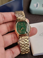 Fossil Harlow Women's Quartz Watch – 27mm Gold-Tone Stainless Steel & Green Dial – ES5451