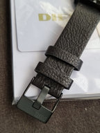 Diesel Caged Three-Hand Black Leather Watch DZ1948