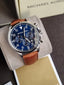 Michael Kors Men’s Chronograph Quartz Leather Strap Blue Dial 45mm Watch MK8362
