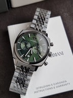 Emporio Armani Ruggero Men's Chronograph Quartz Watch – Gunmetal Stainless Steel & Green Dial – AR11689