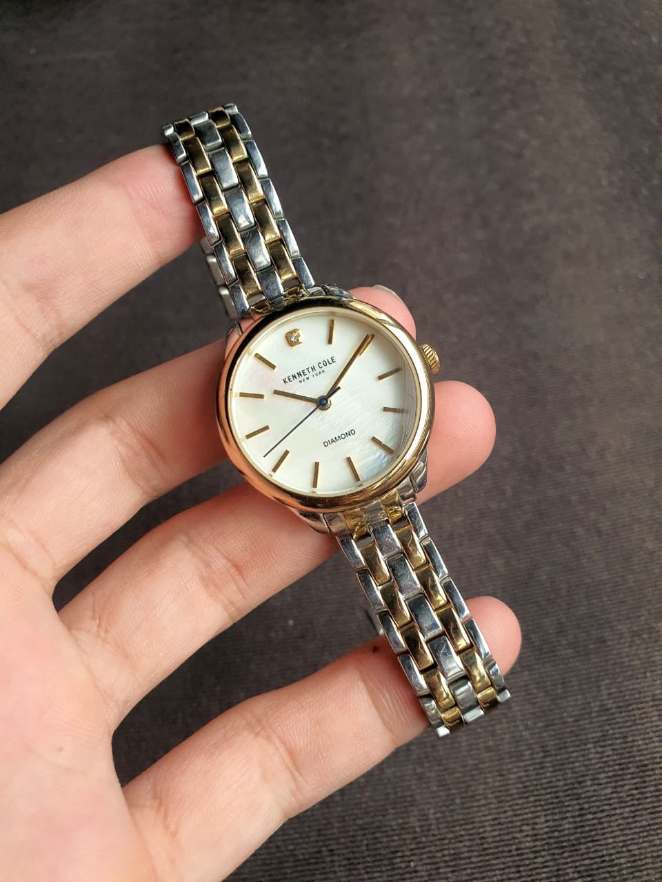 Kenneth Cole Ladies Watch 35mm White Dial Two Tone Quartz Watch