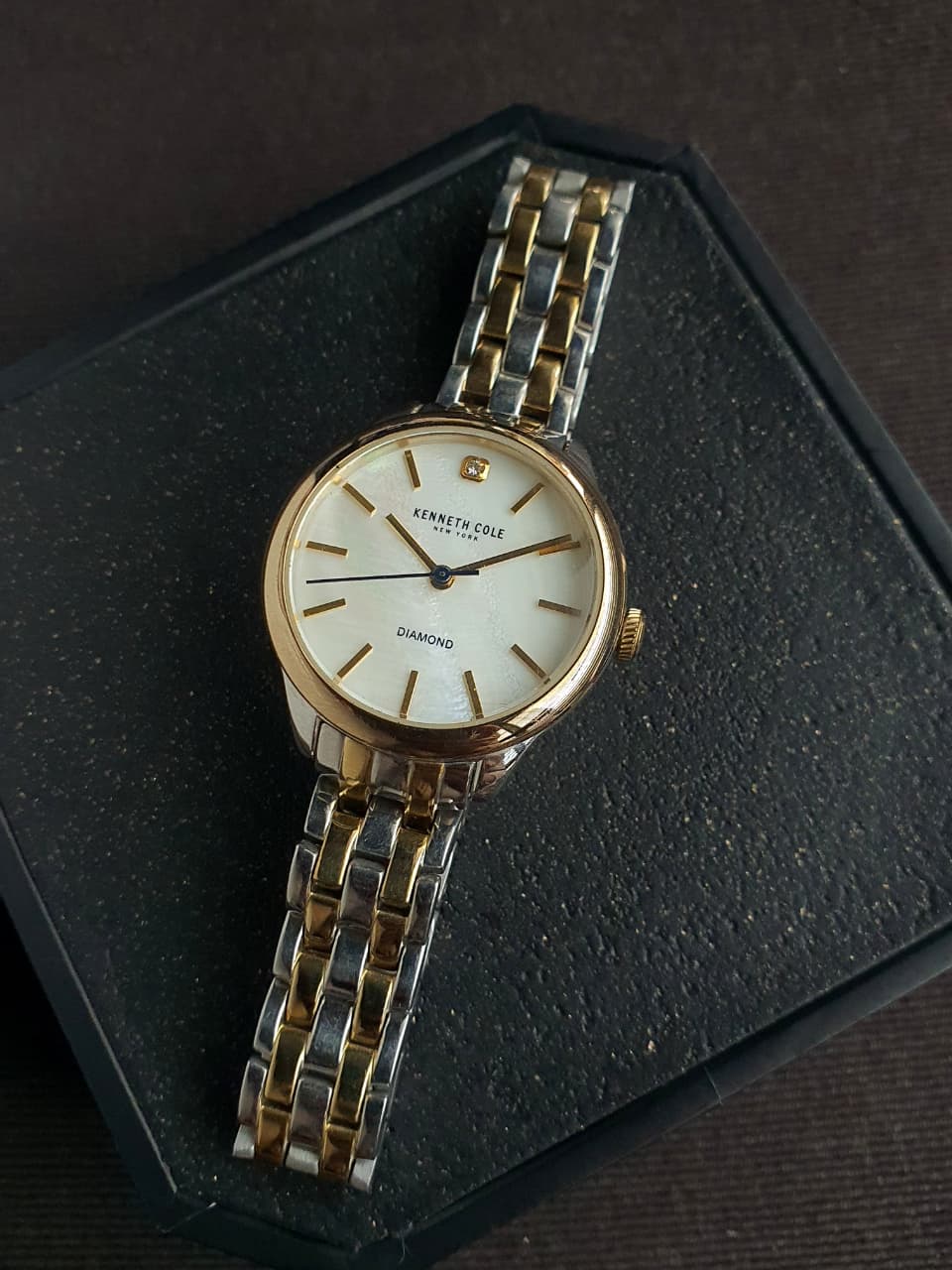 Kenneth Cole Ladies Watch 35mm White Dial Two Tone Quartz Watch