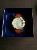 Tommy Hilfiger  Women's Quartz Watch – 38mm Gold-Tone Case, White Dial & Brown Leather Strap – 1781438