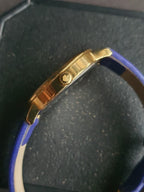 Kate Spade New York Metro Women's Quartz Watch – 34mm Beige Dial & Blue Leather Strap – KSW1238