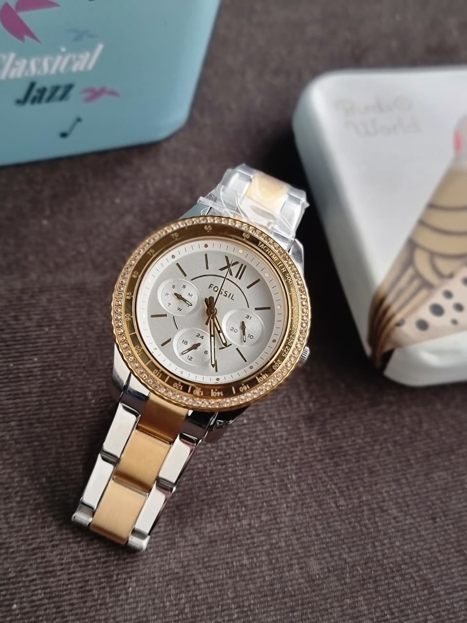 Fossil Stella Sport Women's Quartz Watch – 38mm Two-Tone Stainless Steel – ES5107
