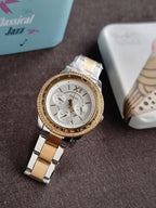 Fossil Stella Sport Women's Quartz Watch – 38mm Two-Tone Stainless Steel – ES5107