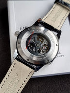 Emporio Armani Meccanico Men's Automatic Skeleton Watch – 45mm Stainless Steel & Black Leather – AR4629