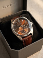 Gant  Gents Watch Brown Dial Brown leather Strap 44mm Dial Quartz Watch