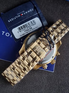 Tommy Hilfiger TH85 Men's Chronograph Quartz Watch – Gold-Tone Stainless Steel & Blue Dial – 1792158
