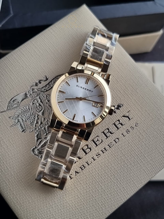 BURBERRY White Dial Gold-tone Ladies Watch BU9103 Main Image