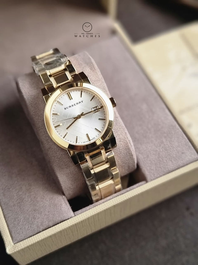 BURBERRY White Dial Gold-tone Ladies Watch BU9103 Hover Image
