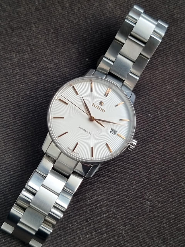 Rado Coupole Classic Men's Automatic Watch – 38mm Silver Guilloche Dial & Stainless Steel Bracelet – R22860023 Main Image