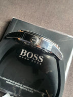 HUGO BOSSBlue Dial Black Leather Men's Watch 1512790