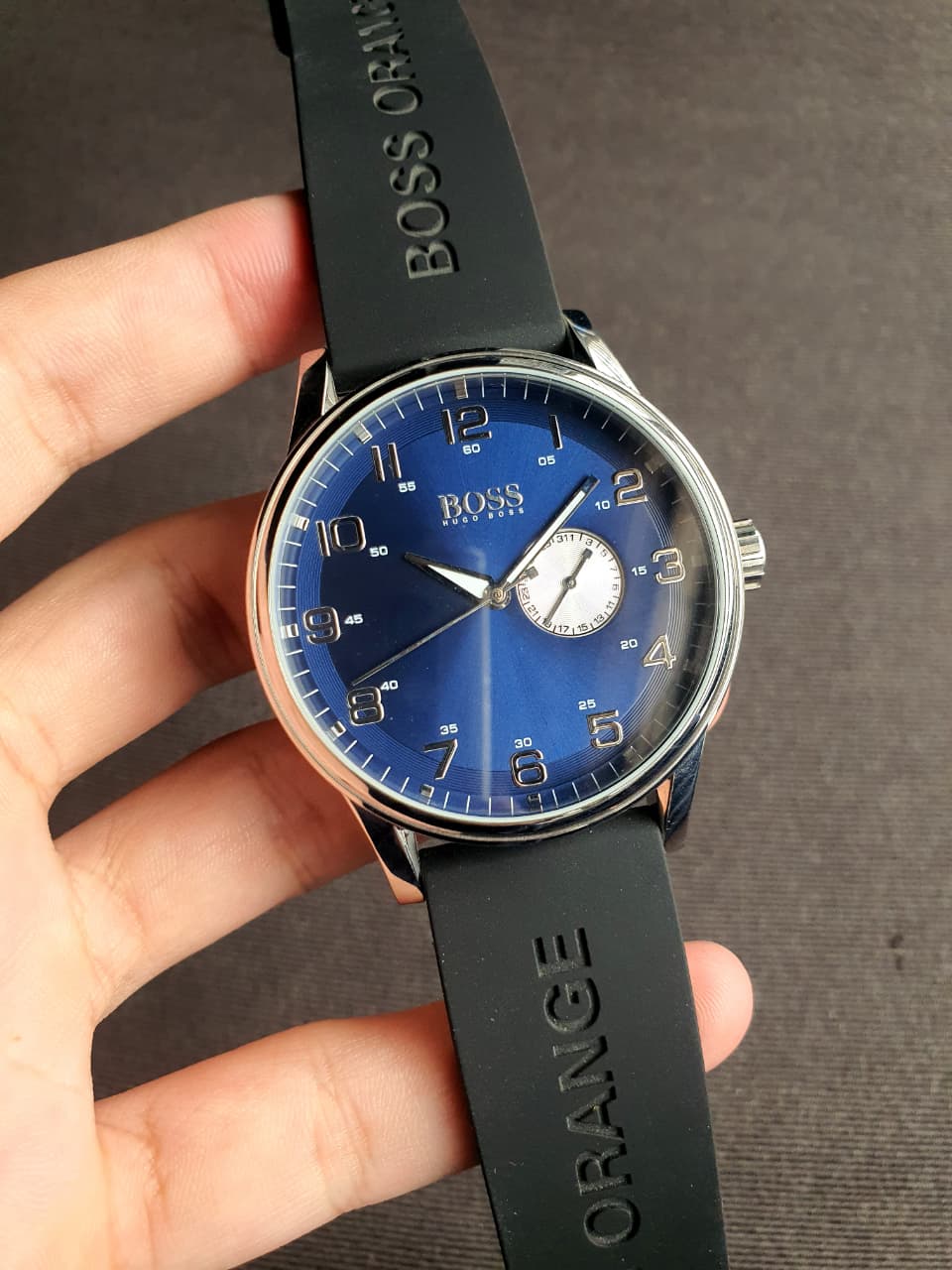 HUGO BOSSBlue Dial Black Leather Men's Watch 1512790