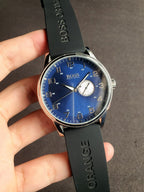 HUGO BOSSBlue Dial Black Leather Men's Watch 1512790