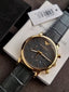 Emporio Armani Luigi Men's Chronograph Quartz Watch – 46mm Black Dial, Gold-Tone Case & Black Leather Strap – AR1917