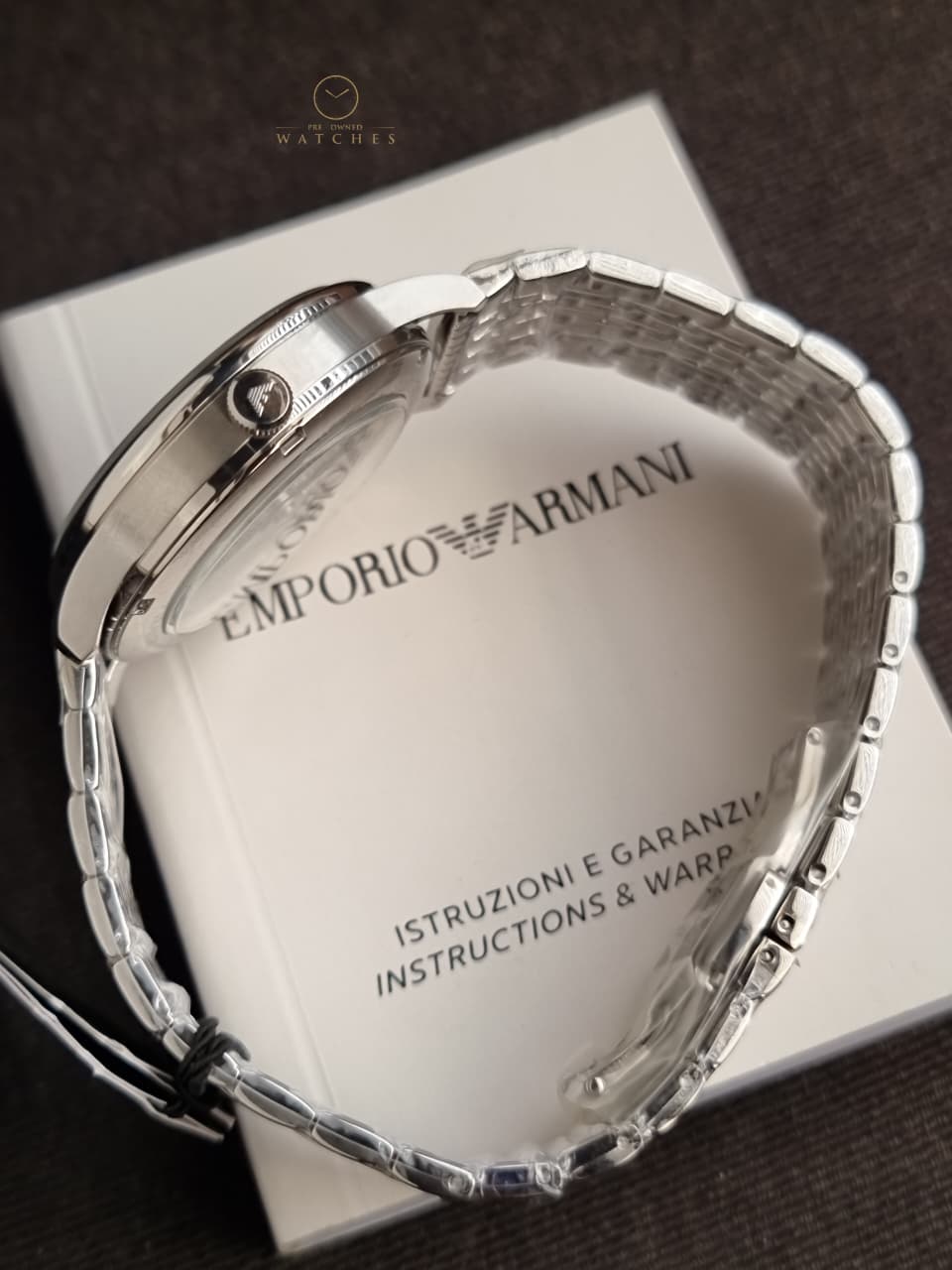 Emporio Armani Minimalist Men's Automatic Watch – 39mm Black Dial & Silver Stainless Steel Bracelet – AR60081