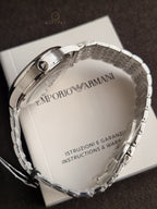Emporio Armani Minimalist Men's Automatic Watch – 39mm Black Dial & Silver Stainless Steel Bracelet – AR60081