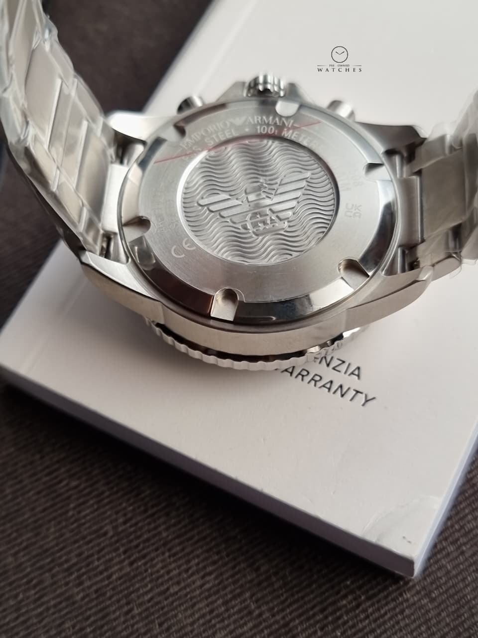 Emporio Armani World Explorer Men's Solar Chronograph Watch – 43.5mm Blue Dial, Silver Stainless Steel Bracelet – AR11681