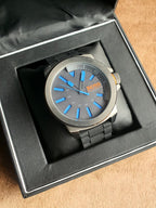 Hugo Boss Men's Quartz Watch – 50mm Black Dial, Stainless Steel Case & Black Rubber Strap