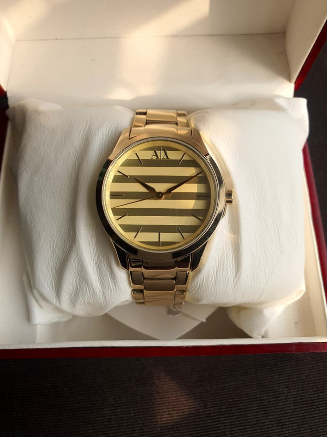 Armani Exchange Ladies Watch golden Casing Quartz Watch Hover Image