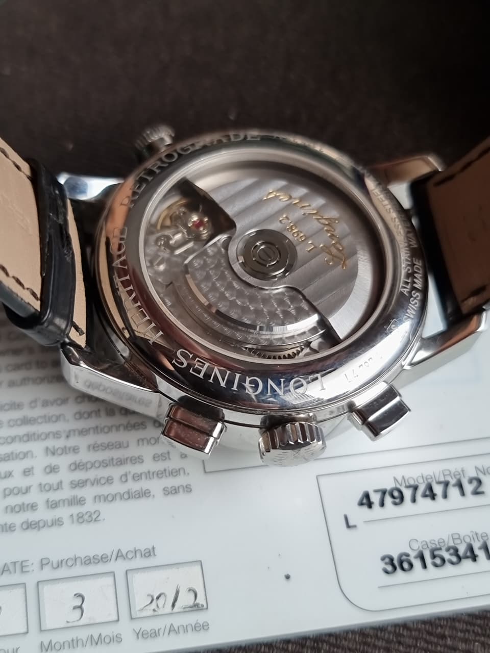Longines Heritage Retrograde Men's Automatic Watch – 41mm White Roman Numeral Dial & Black Alligator Leather Strap – L4.797.4.71.2