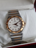 Omega Constellation 50th Anniversary Men's Automatic Watch – 35.5mm Silver Diamond Dial, Steel & Rose Gold Bracelet – 1304.35.00