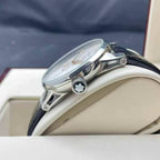 Montblanc TimeWalker Men's Automatic Watch – 39mm White Dial, Stainless Steel Case & Black Leather Strap – 110579