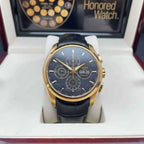 Tissot Couturier Men's Automatic Chronograph Watch – 43mm Black Dial, Rose Gold-Tone Case & Black Leather Strap – T035.614.36.051.01